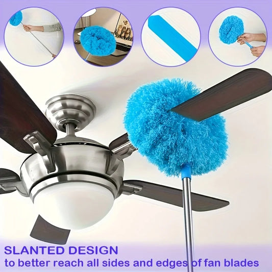 Ceiling Fan Duster with Extension Pole – Easy Dust Removal Tool for High Surfaces