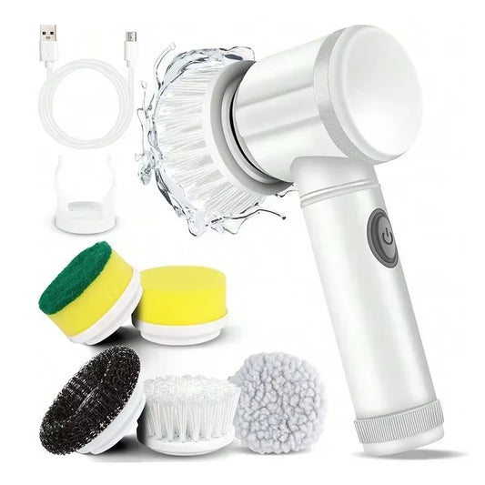 Cordless Electric Scrubber – Powerful Cleaning Brush with Replaceable Heads