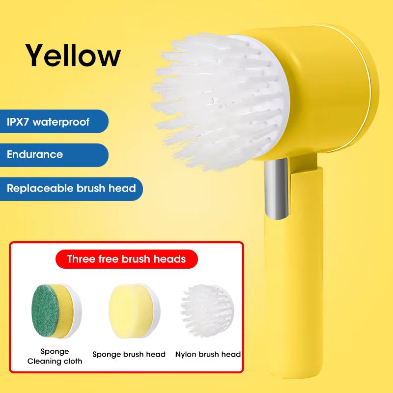 Cordless Electric Scrubber – Powerful Cleaning Brush with Replaceable Heads