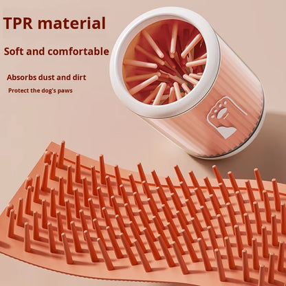 Reusable Portable PP Pet Paw Cleaner Cup Non-Toxic Soft Brush Eco-Friendly Handheld Massage Easy Clean Dogs Pet Grooming