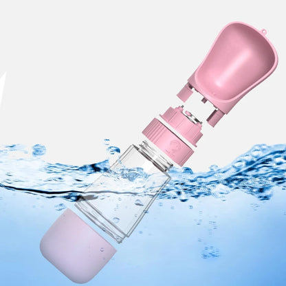 2 in 1 Portable Dog Water Bottle for Small Large Dogs Cats Outdoor Walking Drinking Bowls Pet Feeder Puppy Chihuahua Supplies