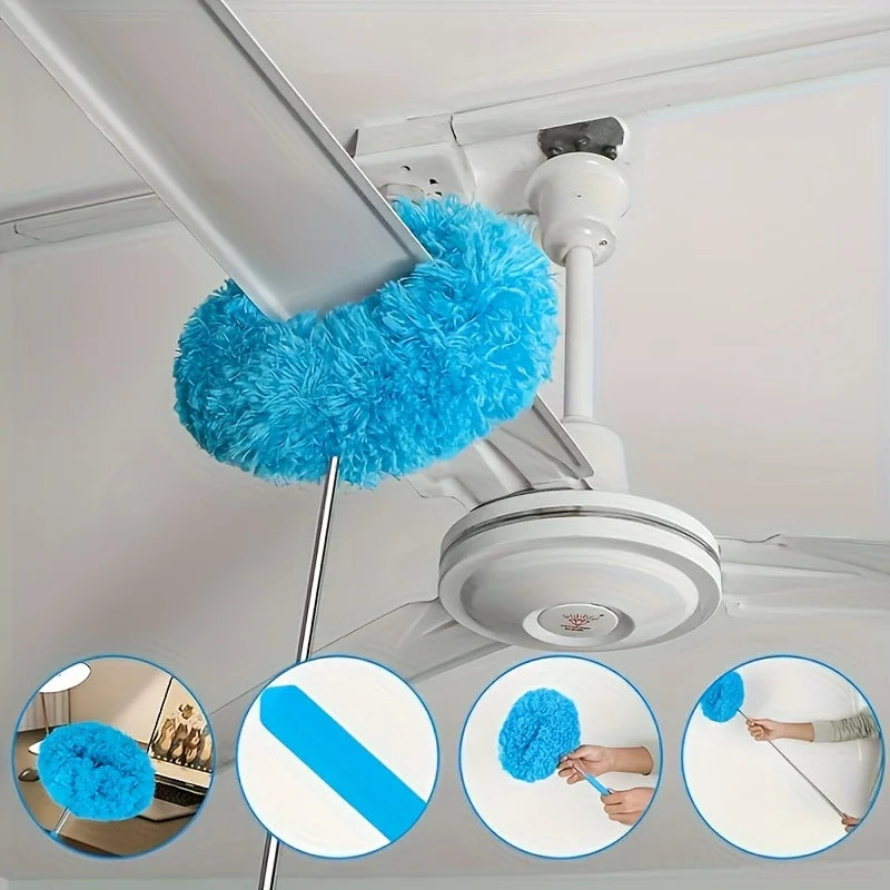 Ceiling Fan Duster with Extension Pole – Easy Dust Removal Tool for High Surfaces