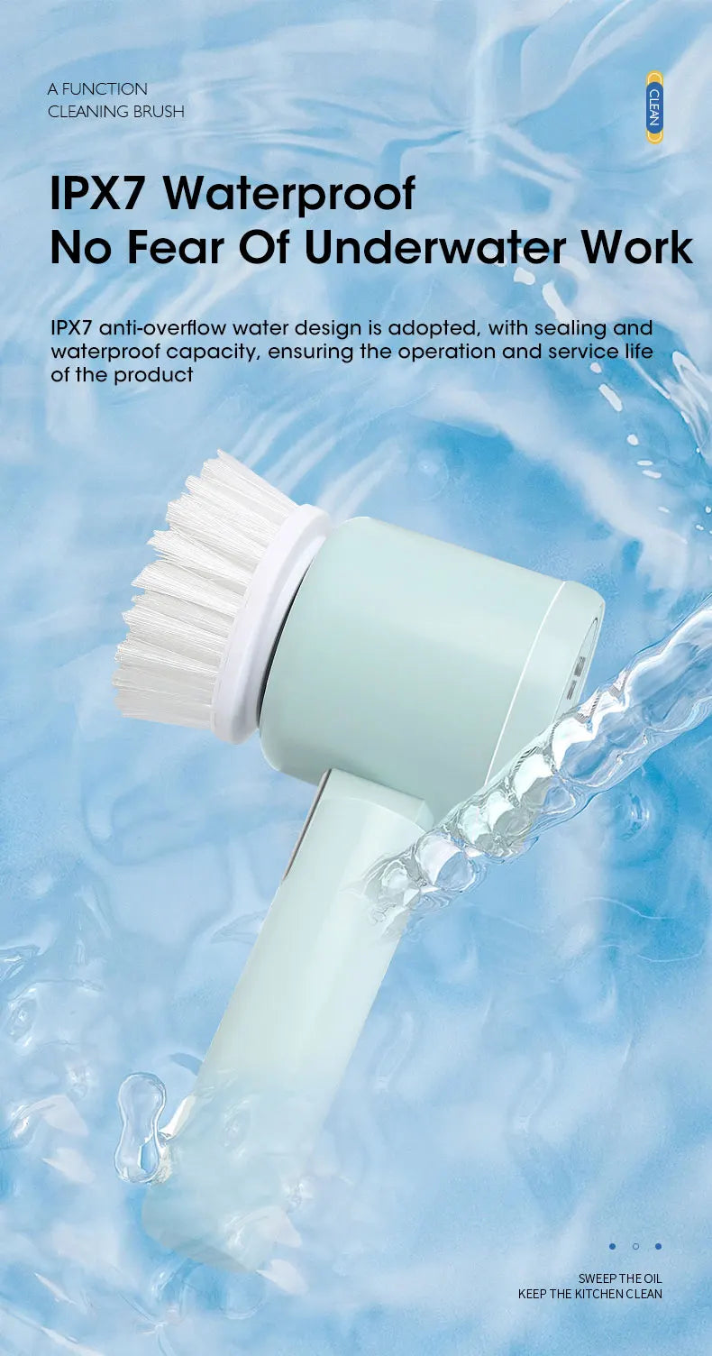 Cordless Electric Scrubber – Powerful Cleaning Brush with Replaceable Heads