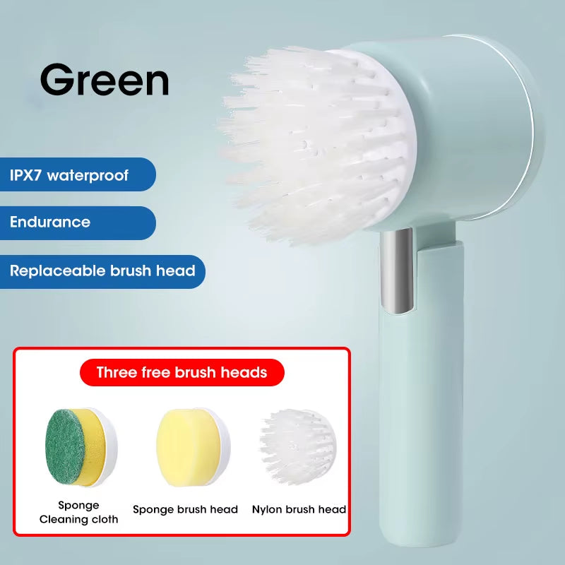 Cordless Electric Scrubber – Powerful Cleaning Brush with Replaceable Heads